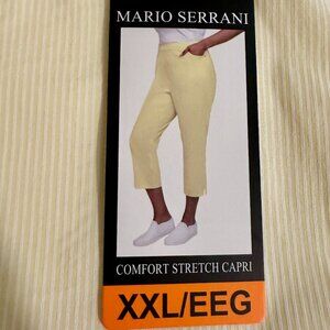 Mario Serrani Comfort Stretch Capri Pants Women's Size XXL Stripe Cottagecore